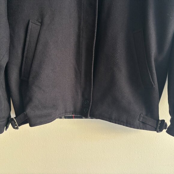 Vintage Burberry England Navy Blue Wool Blouson Zip Jacket Nova Check - 10 - Picture 6 of 16